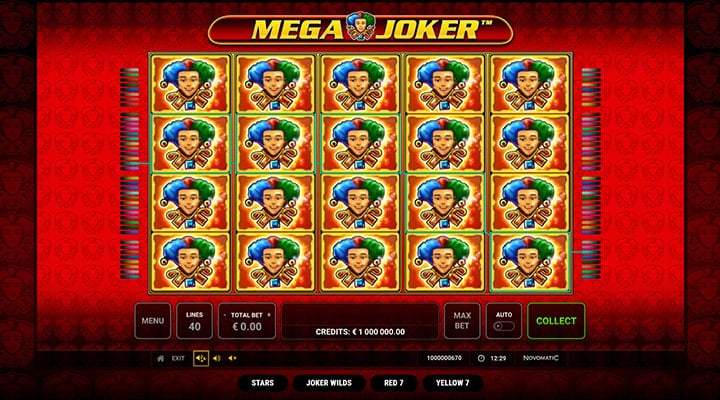 Mega Joker Slot Spieloberfl&auml;che